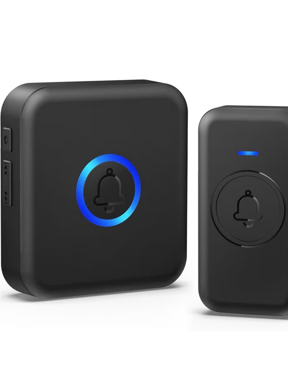 Wireless Doorbell Kit with Blue LED Accent - Black